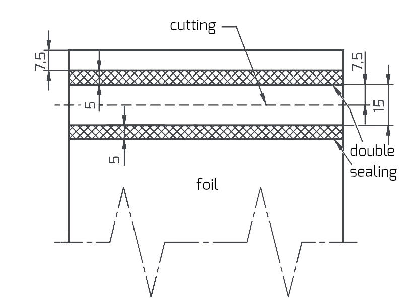 S-Variante semi-automatic impulse sealer sealing double and cutting